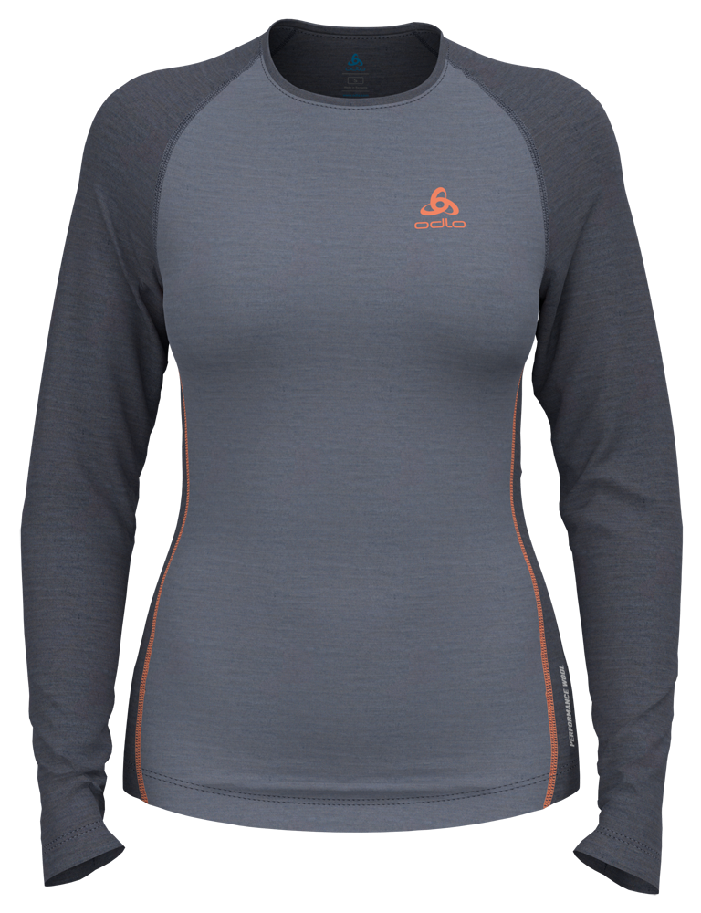 Odlo Performance Wool 150 Base Layer Damen Funktionsshirt  folkstone gray - india ink Produktbild 0