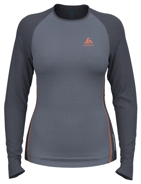 Odlo Performance Wool 150 Base Layer Damen Funktionsshirt  folkstone gray - india ink Produktbild 0