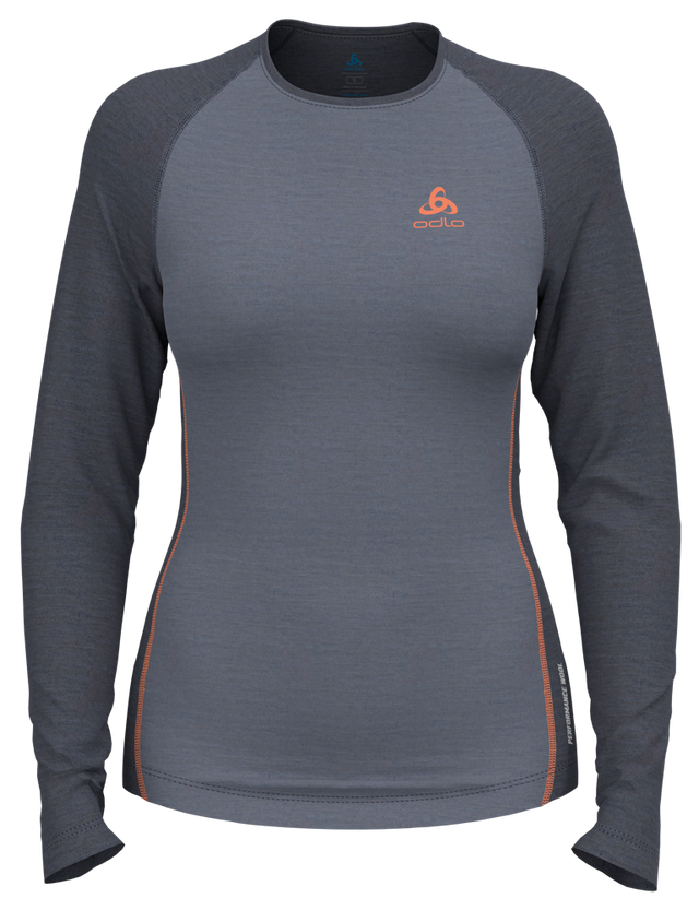 Odlo Performance Wool 150 Base Layer Damen Funktionsshirt  folkstone gray - india ink Produktbild 0