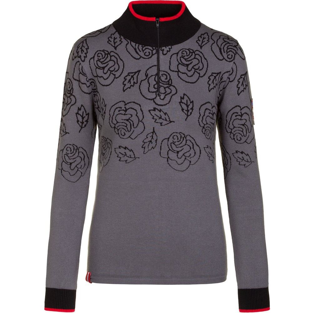 Almgwand 1928 Damen Pullover Bernkogelalm anthrazit-schwarz-rot Produktbild 0