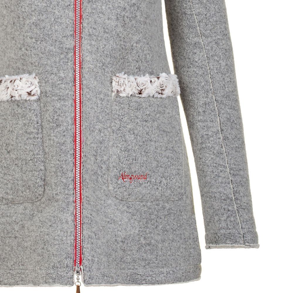 Almgwand Hahnstein Damen Kapuzenmantel grau-offwhite Produktbild 2