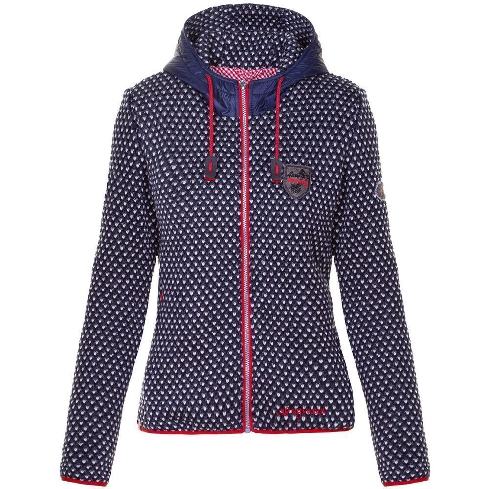 Almgwand Mödringkogel Damen Strick-Fleecejacke dunkelblau-beige Produktbild 0