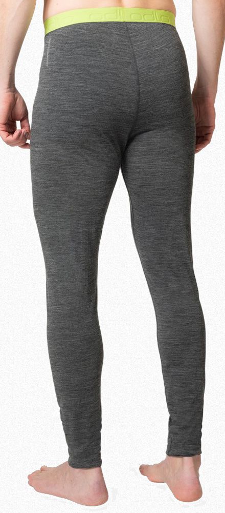 Odlo Performance Wool 150 Tights Herren Funktionsunterhose dark grey melange - sharp green Produktbild 1