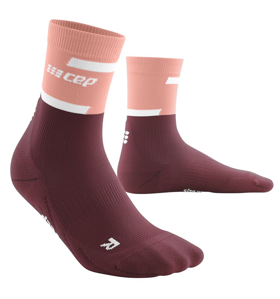CEP the run socks, mid cut Damen Laufsocken rose/dark red Produktbild 0