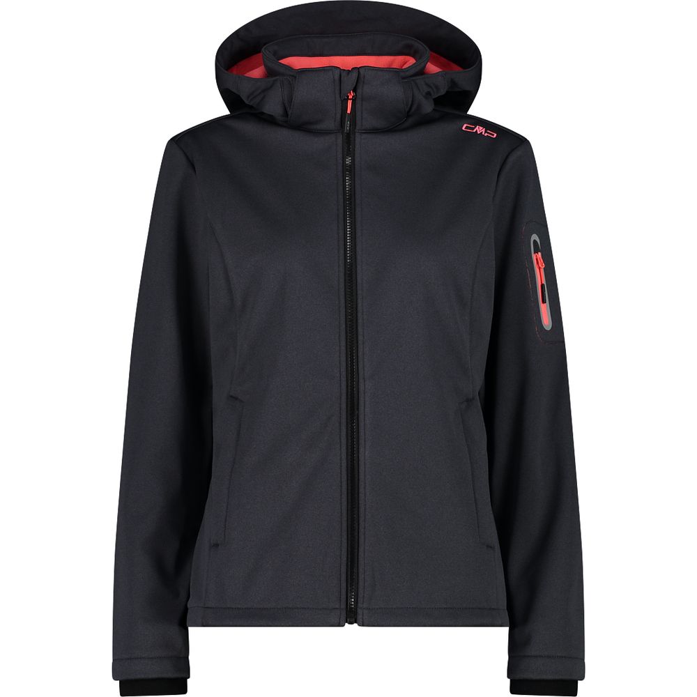 CMP Damen Jacket Zip Hood titanio mel-red fluo Hardshelljacke Produktbild 0