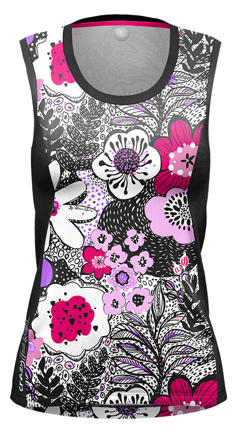 Crazy Idea Top Sirio Damen Tanktop doodles Produktbild 0
