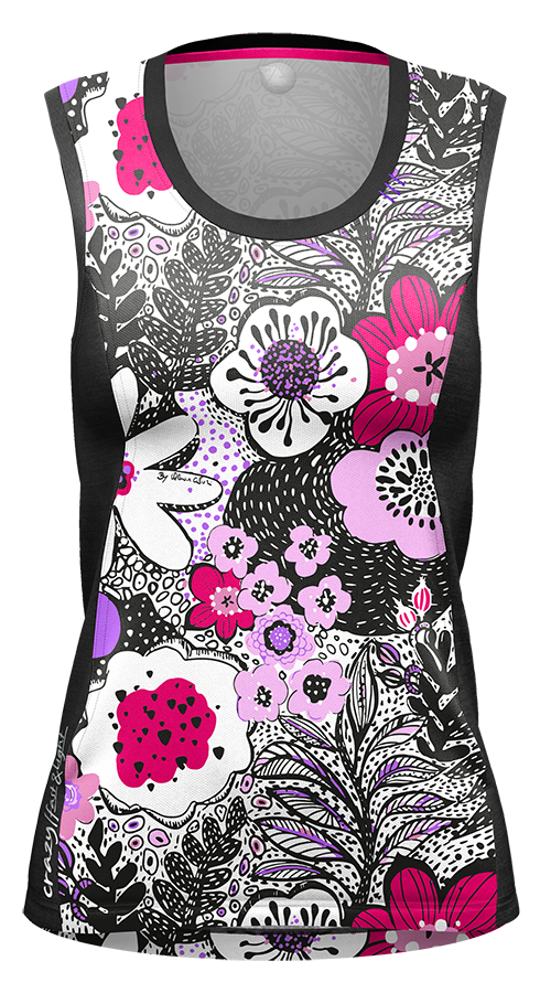 Crazy Idea Top Sirio Damen Tanktop doodles Produktbild 0