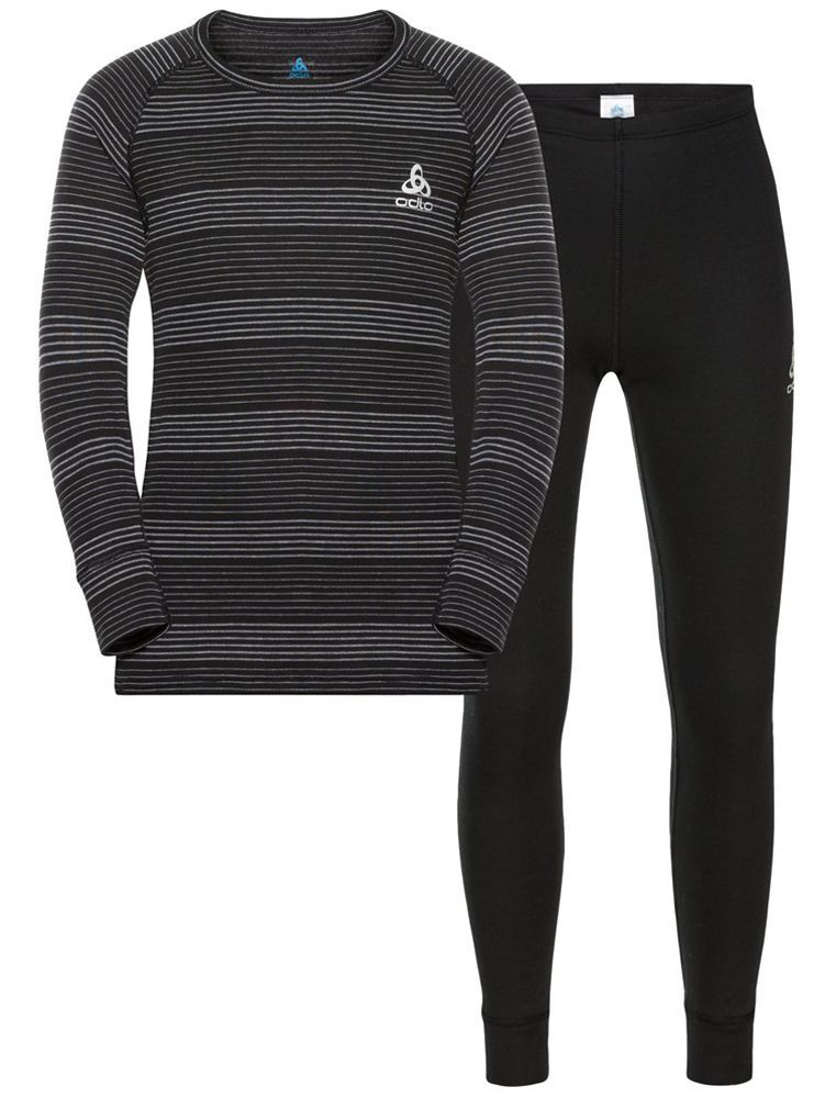 Odlo Das Active Warm ECO Kinder Baselayer-Set. black - grey melange Produktbild 4