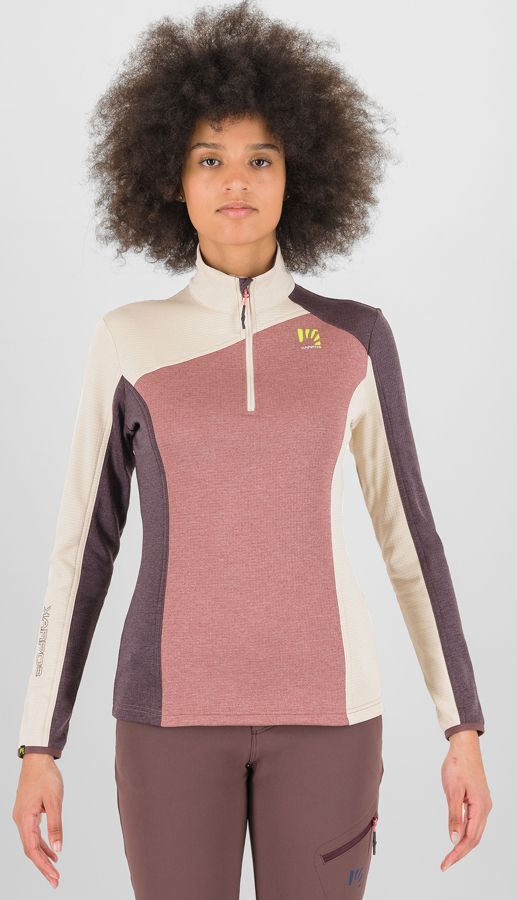 Karpos Federa Half Zip Damen Fleecepullover deco rose/oat/huckleberry Produktbild 2
