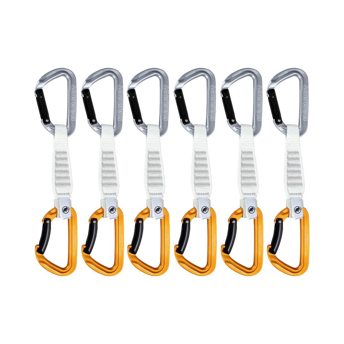 Mammut Sender Keylock 12 cm 6er Quickdraw Express Set light grey-gold Produktbild 0