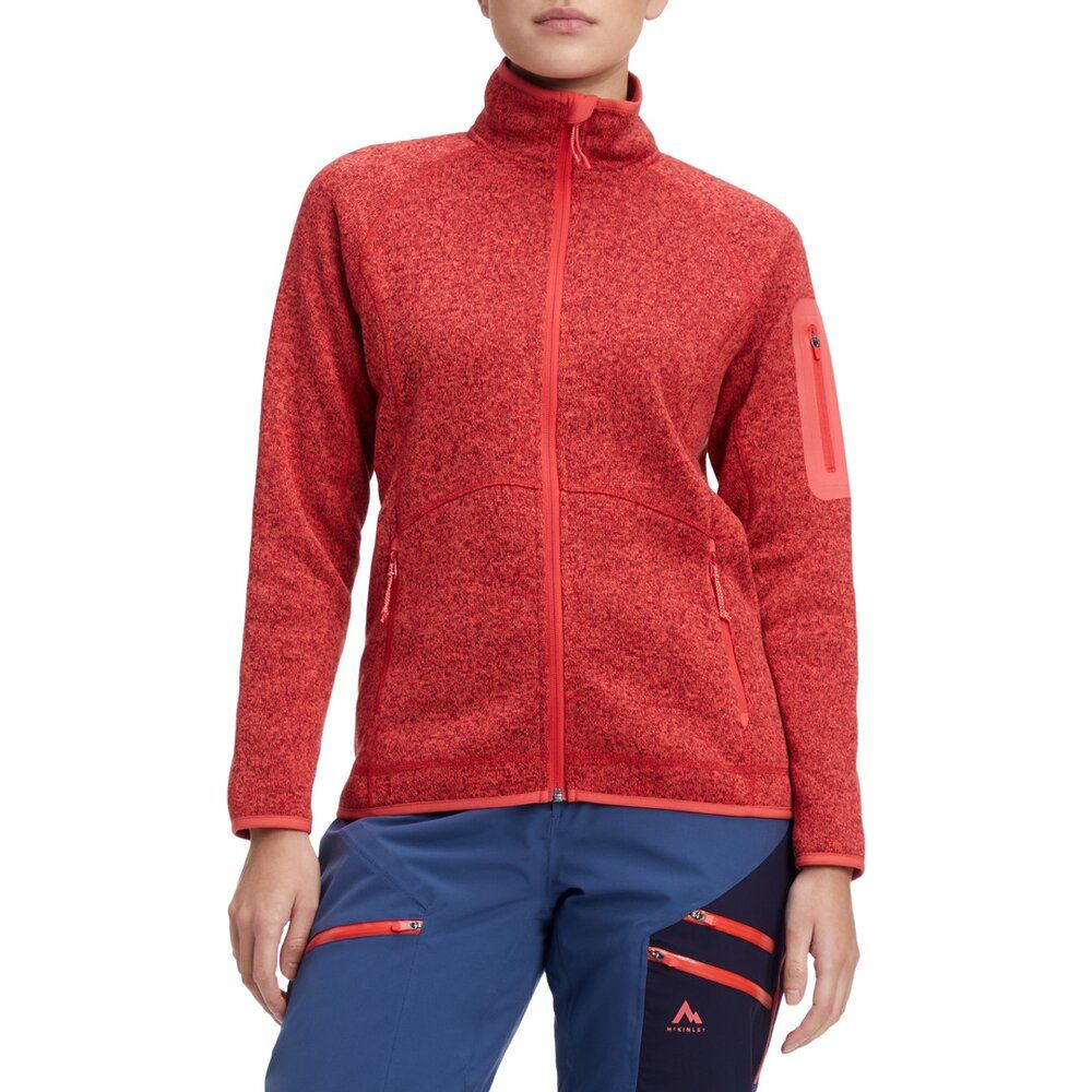 McKinley Damen Fleecejacke Skeena melange/red/red Produktbild 1