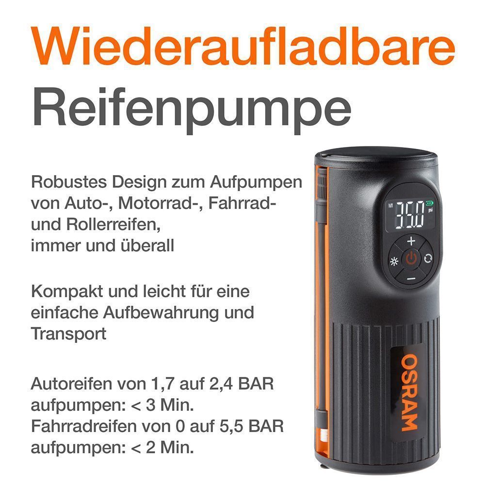 Osram TYREinflate 2000 Elektrische Fahrrad-Reifenpumpe Produktbild 1