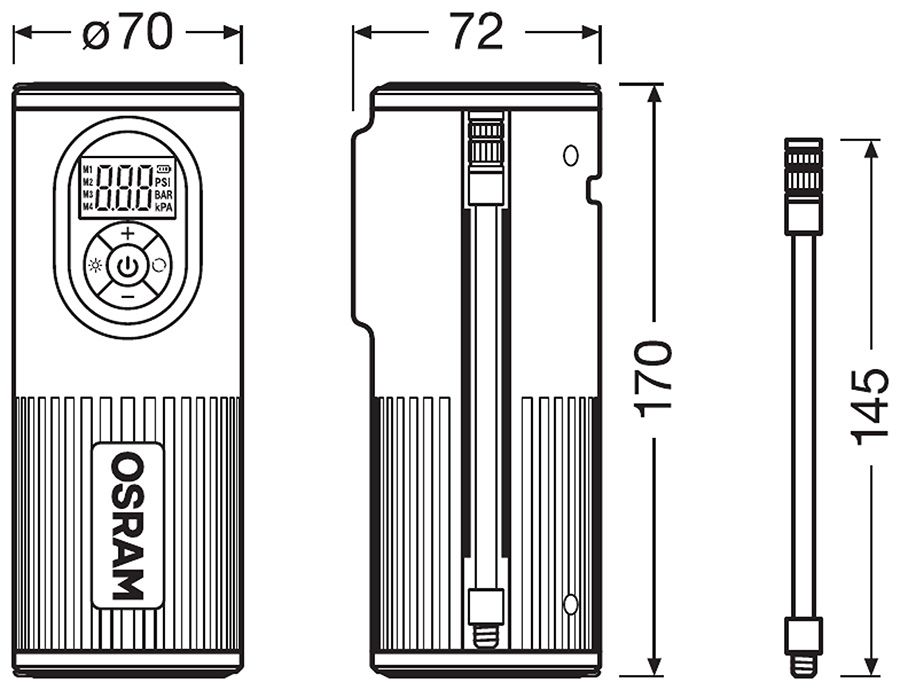 Osram TYREinflate 2000 Elektrische Fahrrad-Reifenpumpe Produktbild 8