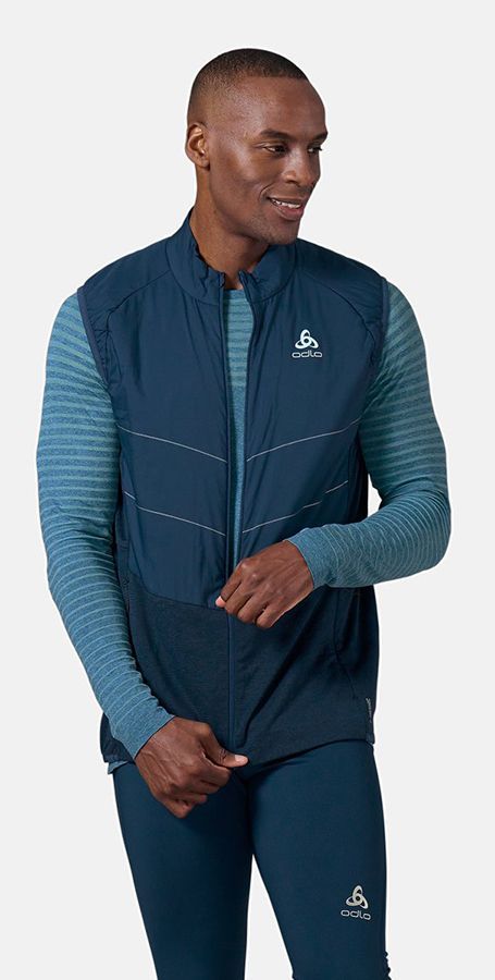 Odlo Run Easy S-Thermic Herren Laufweste blue wing teal Produktbild 2