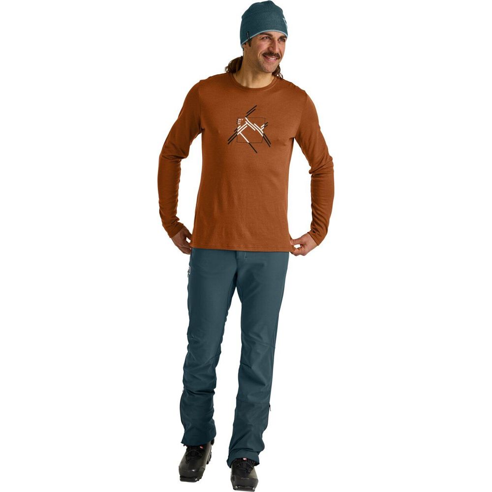 Ortovox 185 Merino Mtn Cutout Ls M Herren bristle brown Merinoshirt Produktbild 2