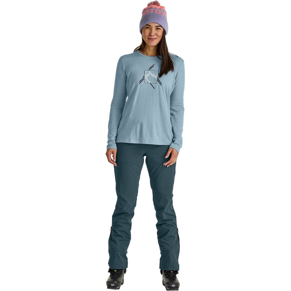 Ortovox 185 Merino Mtn Cutout Ls W Damen glacier grey Merinoshirt Produktbild 2