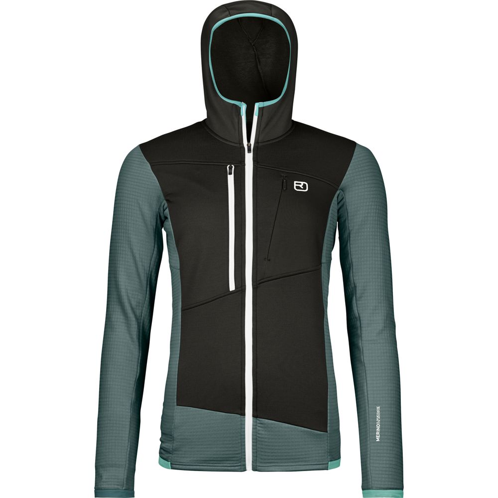 Ortovox Fleece Grid Hoody Damen dark arctic grey Midlayer Produktbild 0