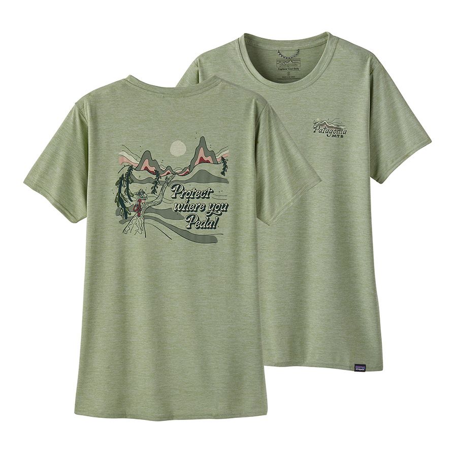Patagonia W's Cap Cool Daily Graphic Shirt - Lands Damen T-Shirt Protect Pedal: Salvia Green X-Dye Produktbild 0
