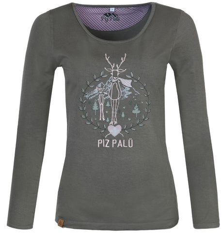 Piz Palü Gerach Damen Langarmshirt oliv Produktbild 0