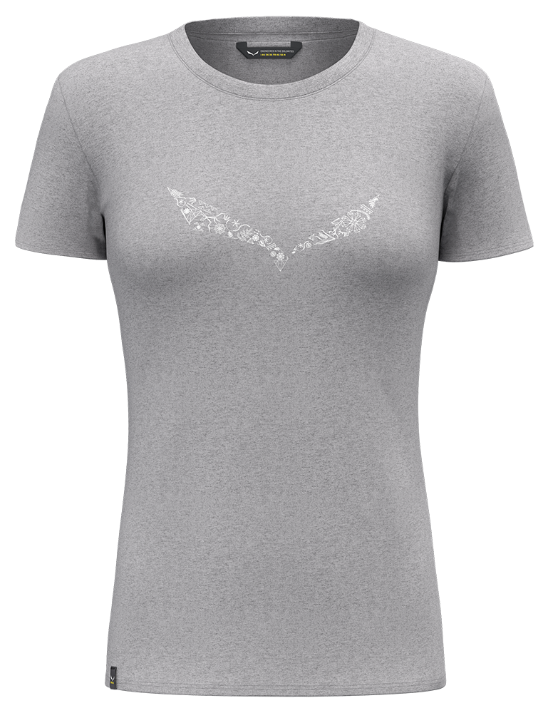 Salewa Solid Dry Damen T-Shirt heather grey Produktbild 0