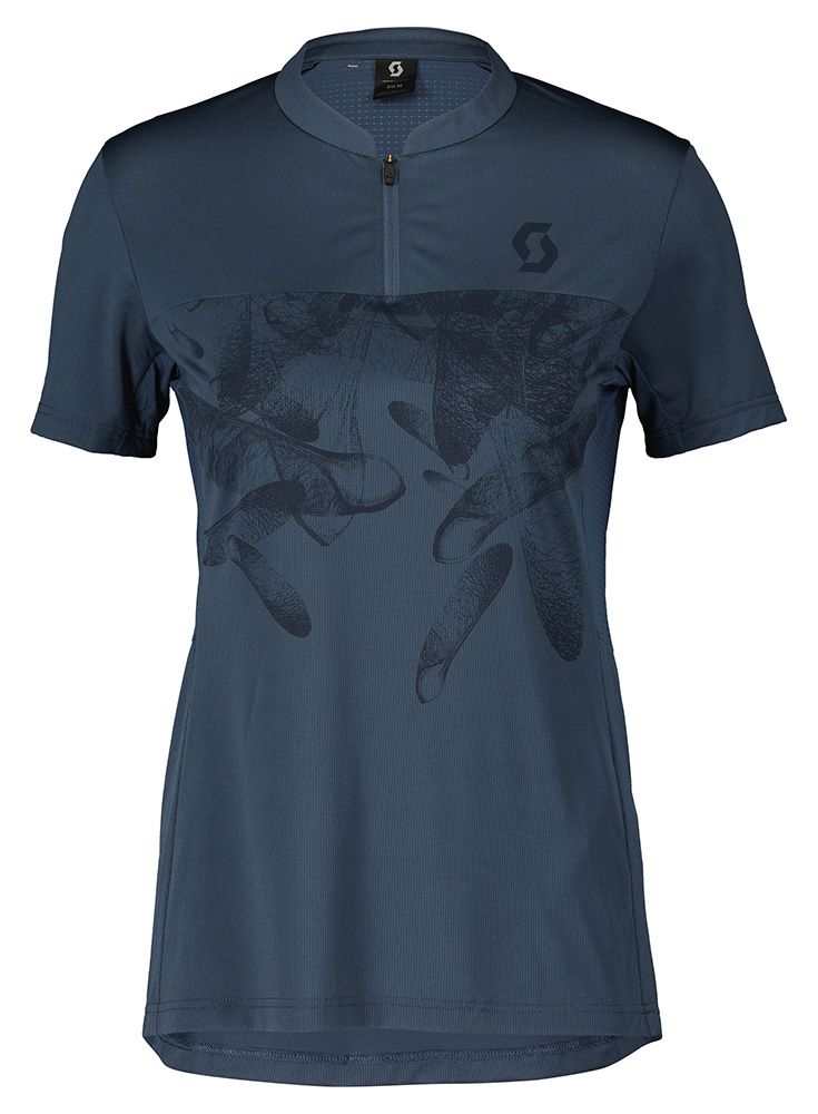 Scott Trail Flow Zip Damen Bike Kurzarmtrikot metal blue/dark blue Produktbild 0