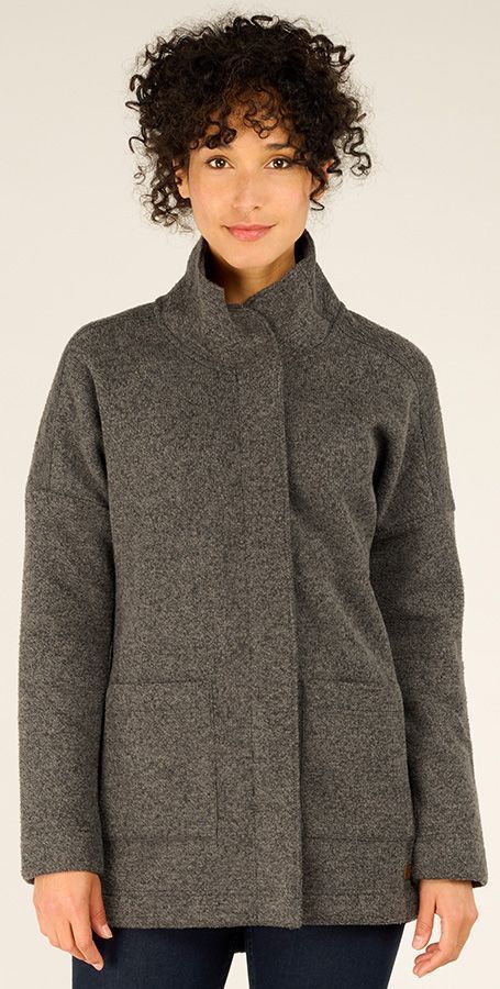 Sherpa Lhamu Coat Damen Fleecemantel kharani grey Produktbild 1