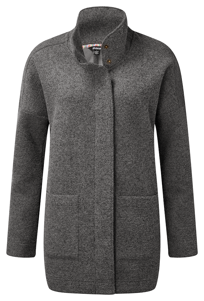 Sherpa Lhamu Coat Damen Fleecemantel kharani grey Produktbild 0