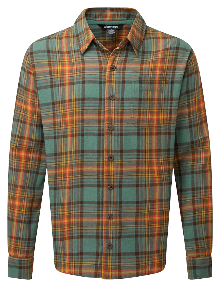 Sherpa Rudra Shirt Herren Langarm-Hemd khola green Produktbild 0