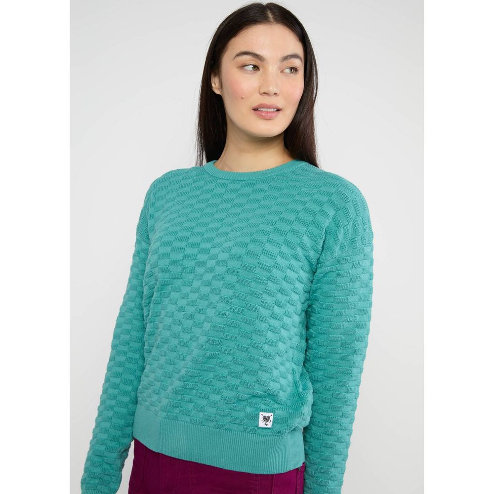 Blutsgeschwister Chic Promenade Damen Pullover diamond knit petrol Produktbild 1