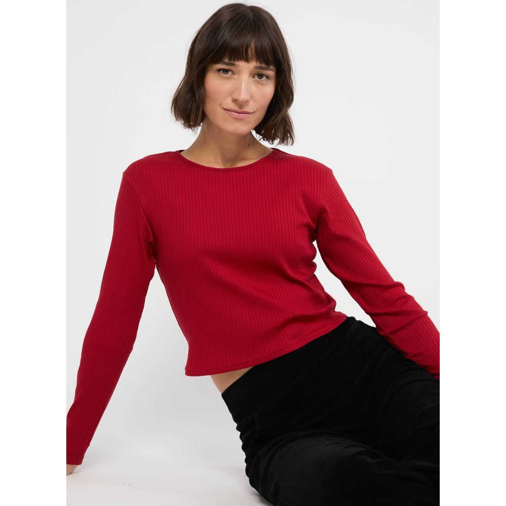 Blutsgeschwister Feels Like ME Damen Langarmshirt scarlet dahlia red Produktbild 1