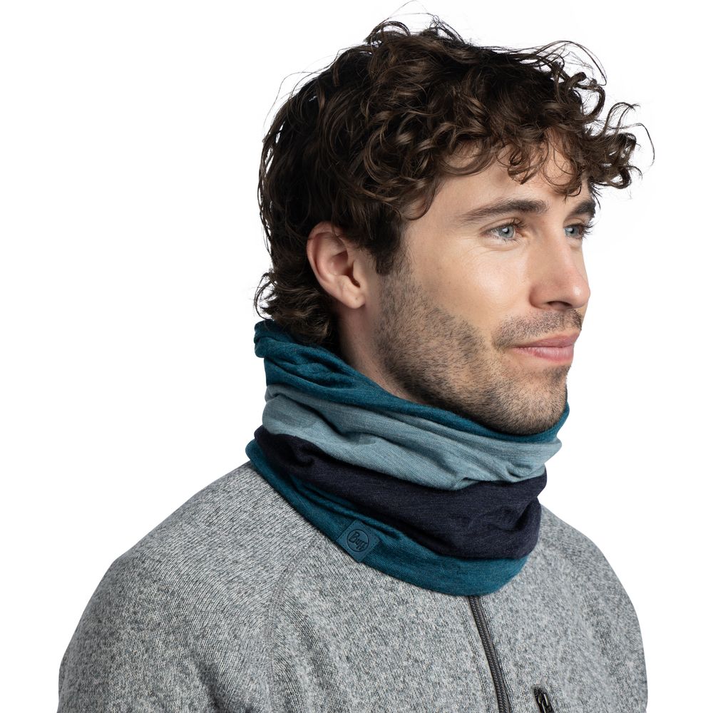 Buff Merino Move Schal block teal Produktbild 3