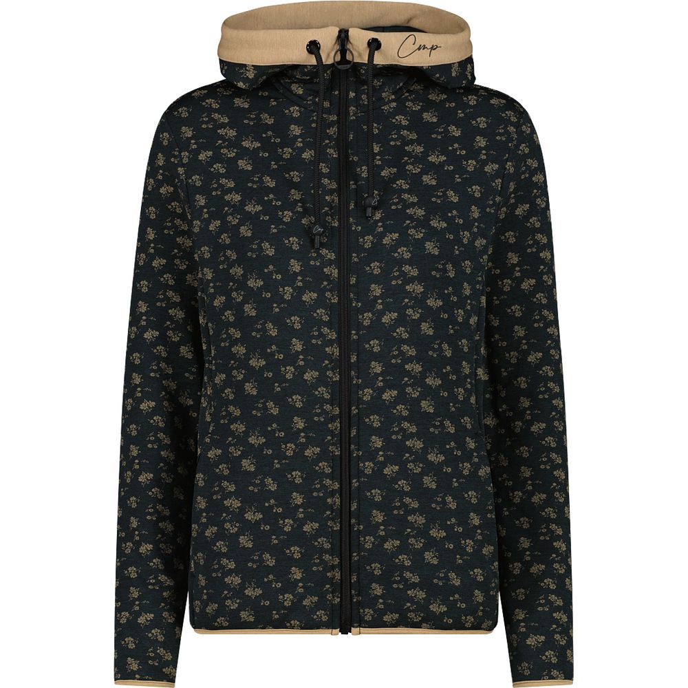 CMP Damen Fix Hood Fleecejacke nero mel cookie Produktbild 0