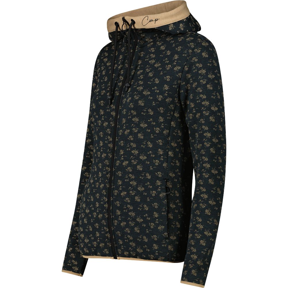 CMP Damen Fix Hood Fleecejacke nero mel cookie Produktbild 2