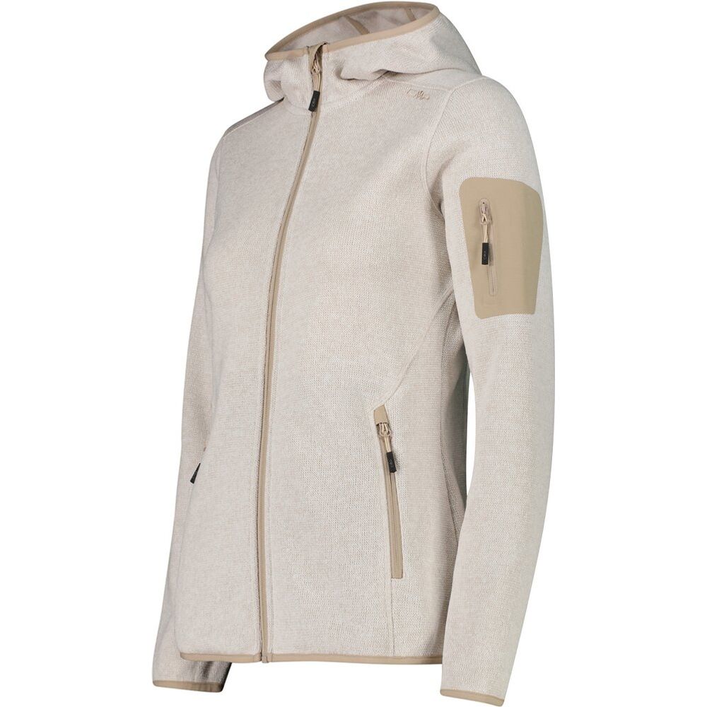 CMP Jacket Fix Hood Damen Fleecejacke vaniglia bianco Produktbild 2