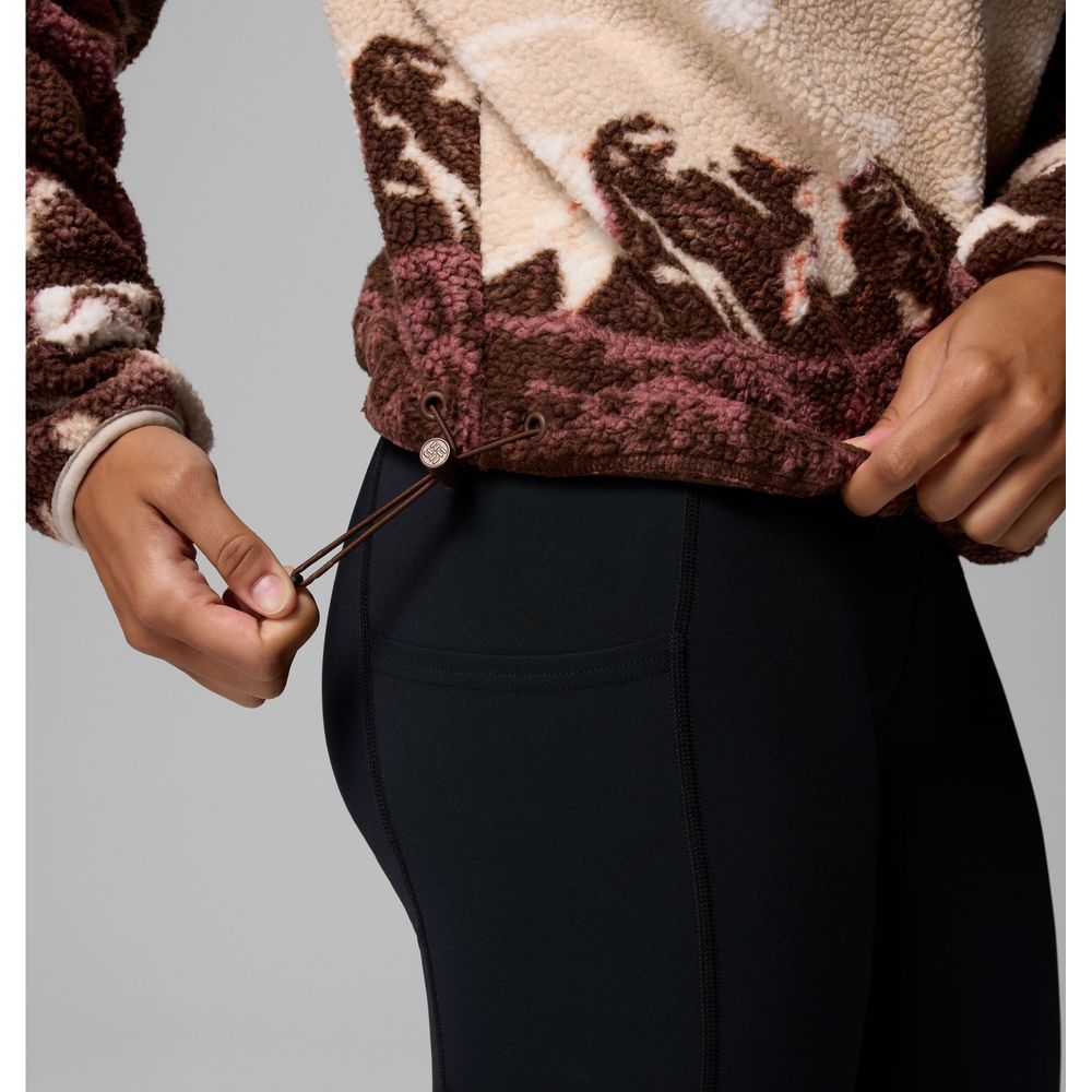 Columbia Damen Helvetia II Printed Cropped Half SN Fleece Pullover tobacco sisters, dark stone Produktbild 4