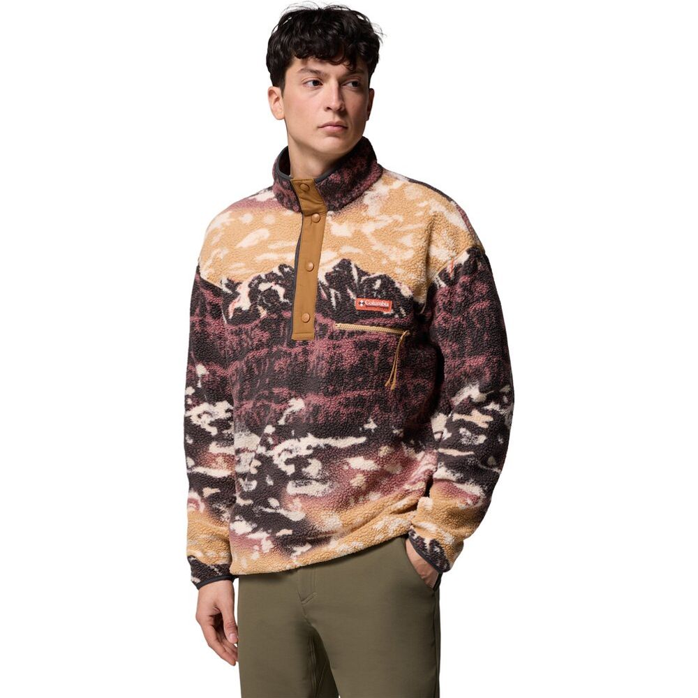 Columbia Herren Helvetia II Printed Half Snap Fleece Pullover camel brown sisters Produktbild 2