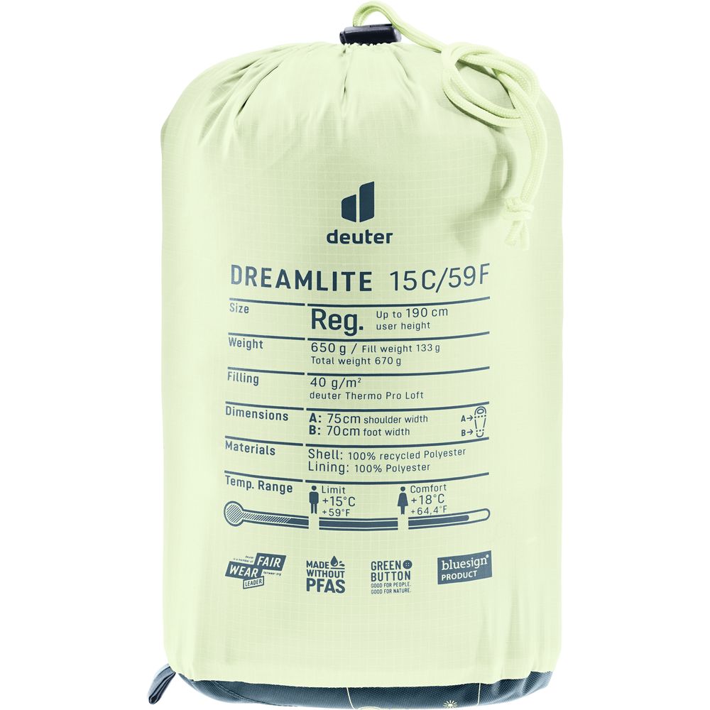 Deuter Dreamlite 15c/59f Kunstfaserschlafsack nautic-breeze Produktbild 3