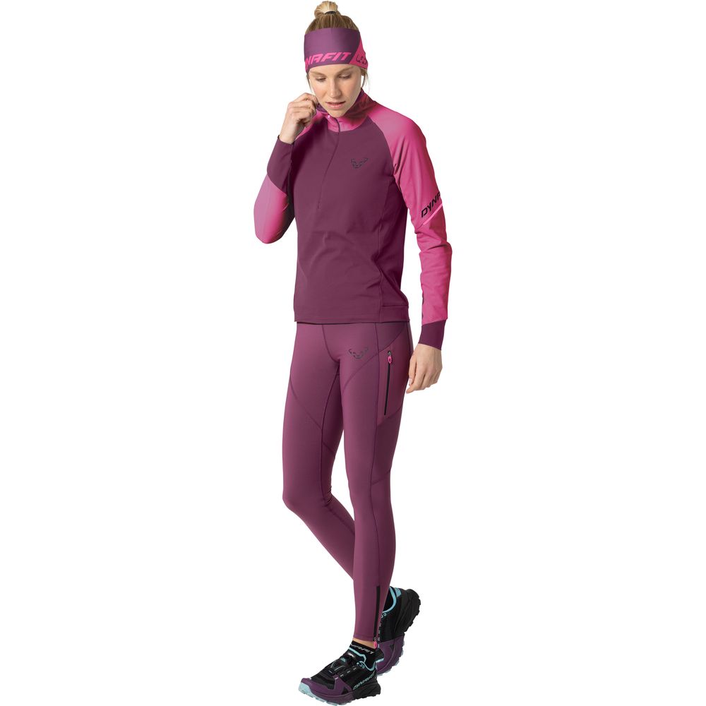Dynafit Alpine L/S 1/2 Zip Tee Damen Langarmshirt magenta Produktbild 1