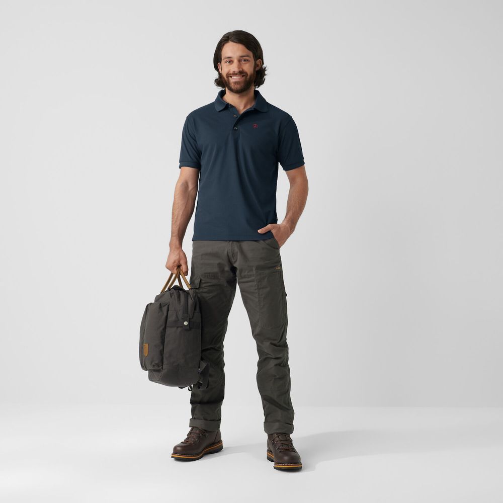 Fjällräven Crowley Pique Herren Kurzarm Poloshirt blueblack Produktbild 1