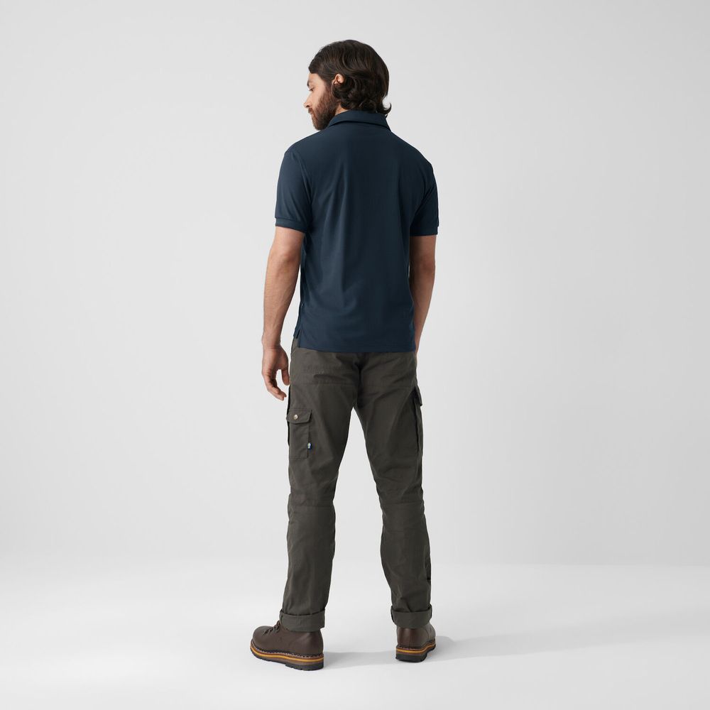 Fjällräven Crowley Pique Herren Kurzarm Poloshirt blueblack Produktbild 2