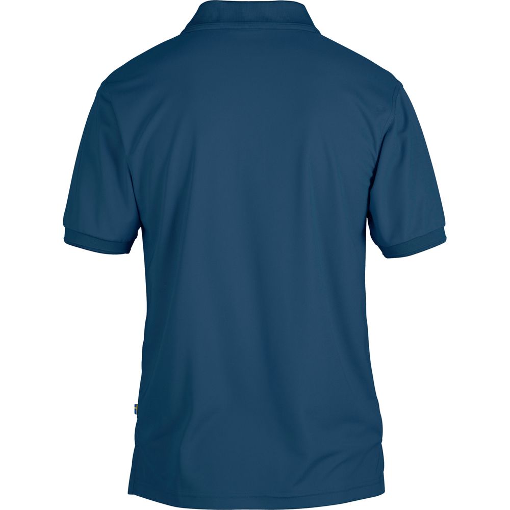 Fjällräven Crowley Pique Herren Kurzarm Poloshirt uncle blue Produktbild 1