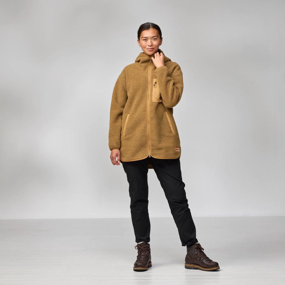 Fjällräven Vardag Pile Fleece Long W Damen Fleecejacke buckwheat-brown Produktbild 2