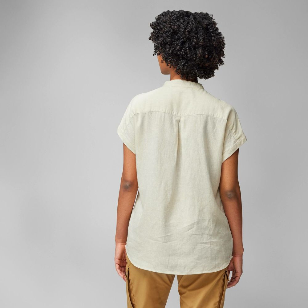 Fjällräven Övik Hemp Damen Kurzarmbluse chalk white Produktbild 2