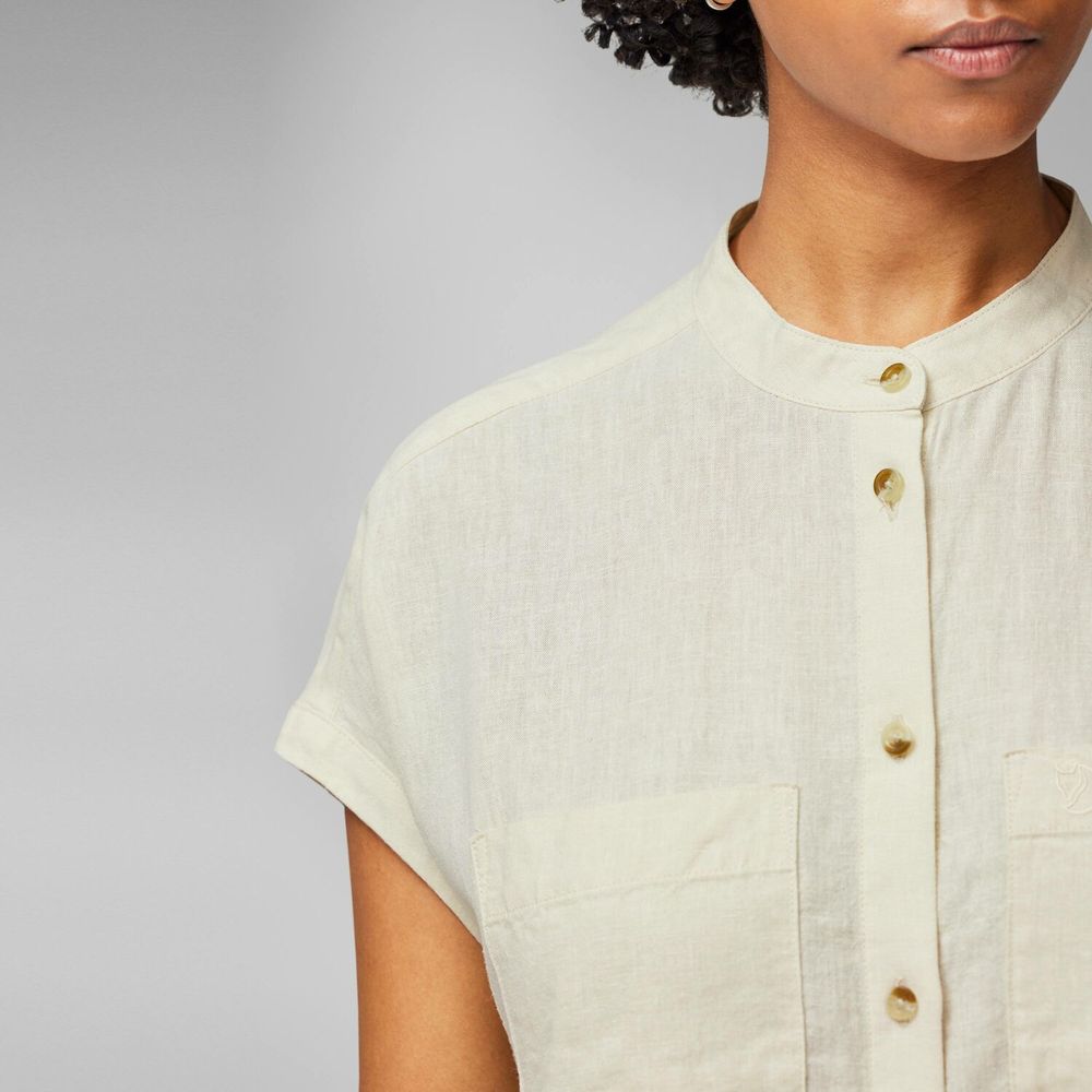 Fjällräven Övik Hemp Damen Kurzarmbluse chalk white Produktbild 5