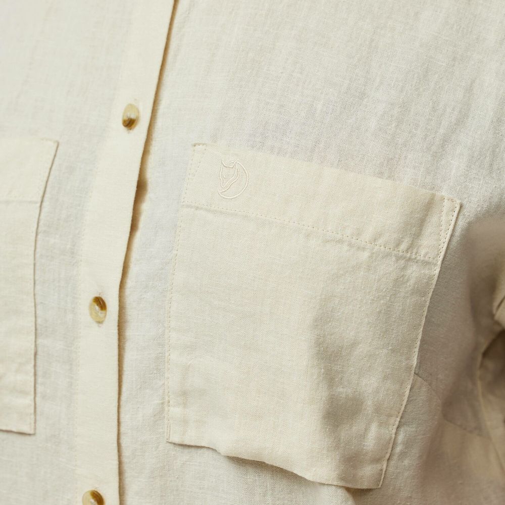 Fjällräven Övik Hemp Damen Kurzarmbluse chalk white Produktbild 7