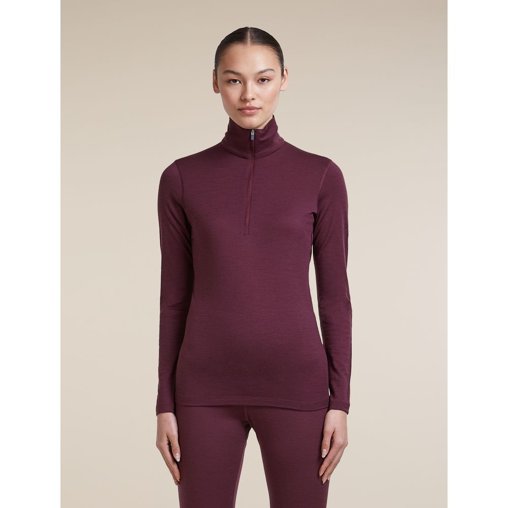 Icebreaker W 200 Oasis LS Half Zip Damen Funktionsshirt dk-berry Produktbild 1