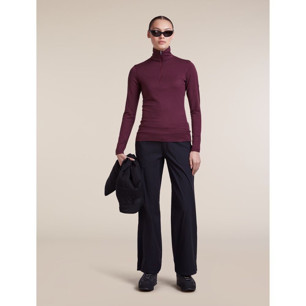Icebreaker W 200 Oasis LS Half Zip Damen Funktionsshirt dk-berry Produktbild 4
