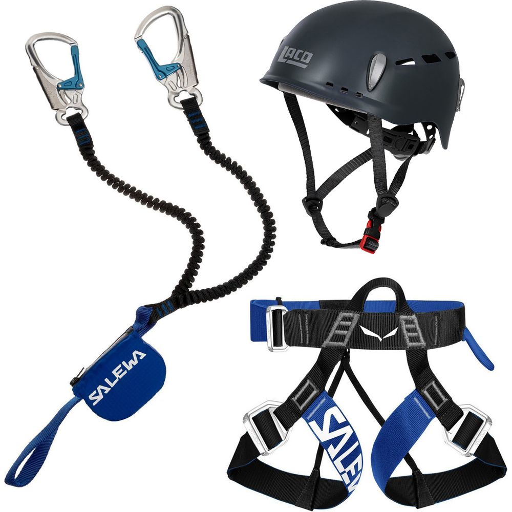 Klettersteig Komplettset Salewa Premium Attac + Salewa Via Ferrata Pro Evo Gurt + LACD Protector Helm midnight navy Produktbild 0