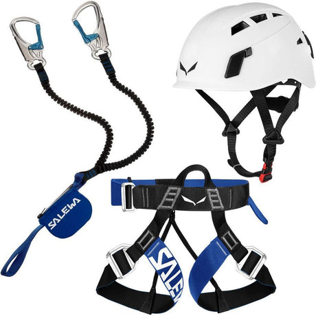 Klettersteig Komplettset Salewa Premium Attac plus Gurt und Helm white Produktbild 0