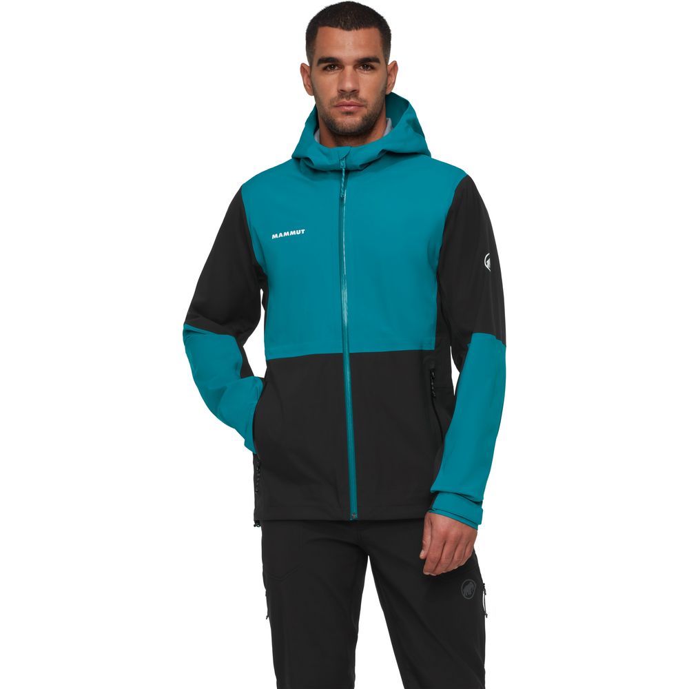 Mammut Linard Guide HS Hooded Jacket Herren Hardshelljacke black deep teal Produktbild 1